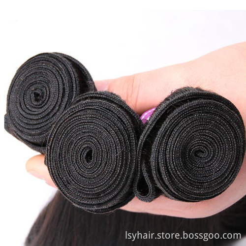 Cheap Wholesale  Non Remy Pre Dyed Natural Black Brazilian Straight Human Hair Bundles Economical Quality